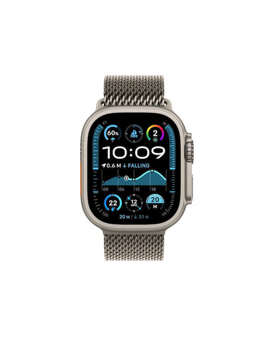 Apple Titanium Milanese Loop 49mm - Large Λουράκι Ανοξείδωτο Ατσάλι Natural (Apple Watch 44, 45, 46, 49mm)