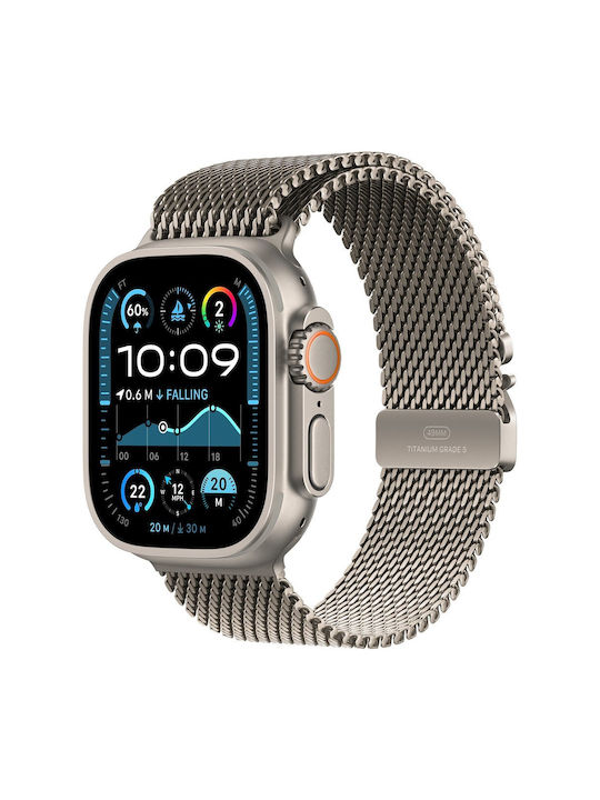 Apple Titanium Milanese Loop 49mm - Large Λουράκι Ανοξείδωτο Ατσάλι Natural (Apple Watch 44, 45, 46, 49mm)