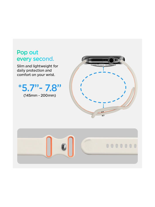 Spigen Nano Pop Strap Silicone Beige (Apple Watch 6, 7, 8, 9, 10, SE, Ultra 1, 2)
