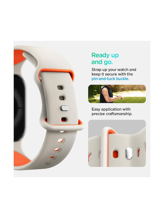 Spigen Nano Pop Strap Silicone Beige (Apple Watch 6, 7, 8, 9, 10, SE, Ultra 1, 2)