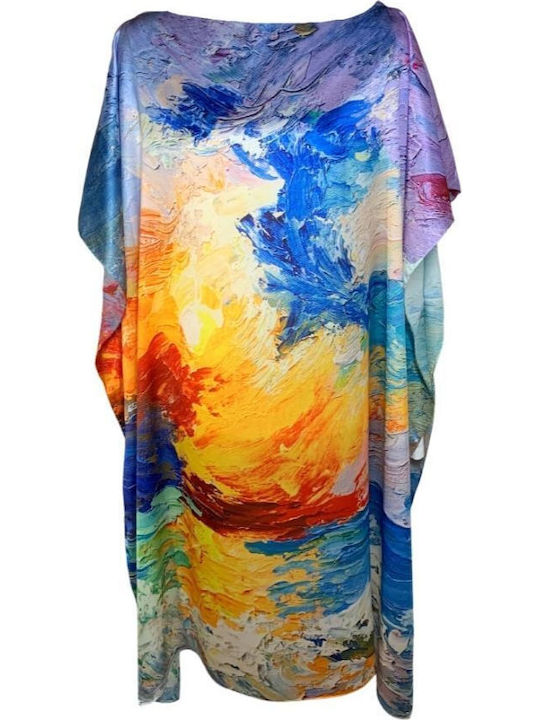 Sommer Kleid Orange/blue