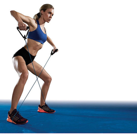 Λάστιχο Γυμναστικής Σωληνωτό Μέτριο με Λαβές Μπλε