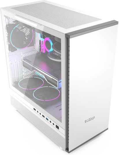 PCCOOLER IE200W Gaming Midi Tower Computer Case with Side Window White