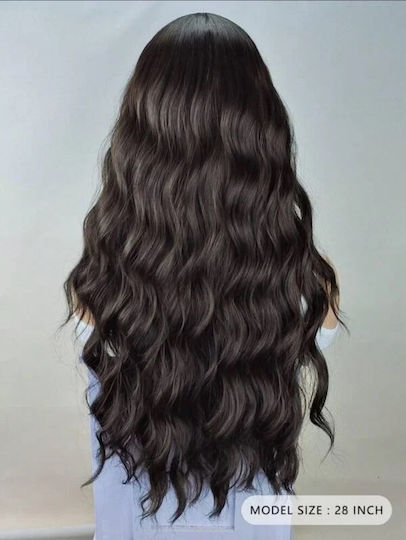 Hair Duty Wig with Synthetic Hair in Dark Chestnut Color 75cm