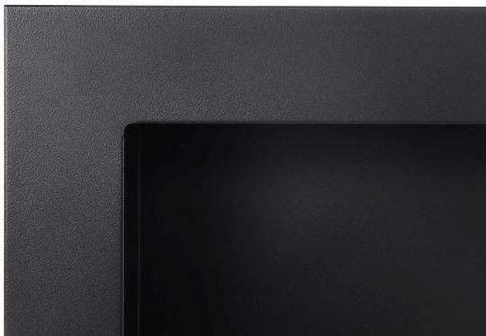 Wandmontiert Bioethanol Kamine Innenbereich Schwarz 65x12x40cm