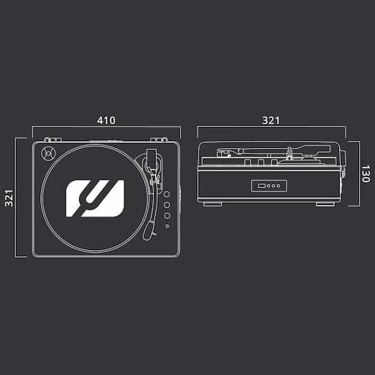 Muse MT-106 BT MT-106ΒΤ Pick-Up cu Preamp și Difuzoare încorporate Maro