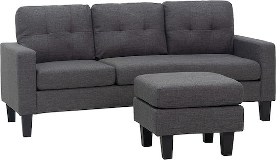 Liana Canapea Colțar Cu Unghi Reversibil Gri Închis 185x126x84cm
