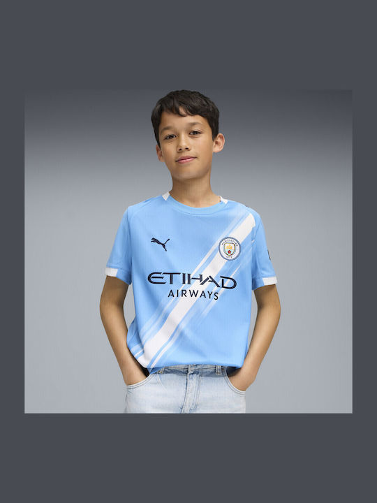 Kinderhemd Kurzarm Blau Jersey