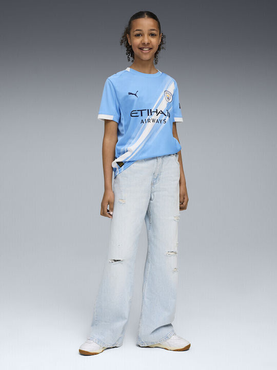 Kinderhemd Kurzarm Blau Jersey
