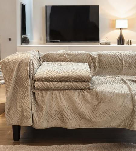 Linea Home Flame Покривка За Фотьойл Жакард 180x160см Мока