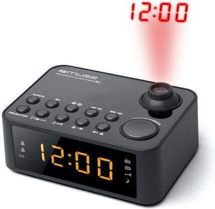 Muse Muse Tischuhr Digital mit LED Wecker und Radio Schwarz M-178P