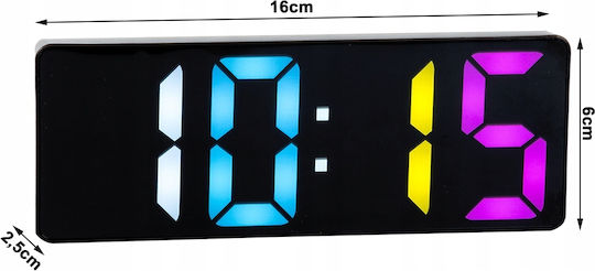 Aria Trade Tischuhr Digital LED mit Wecker Mehrfarbig AT27437