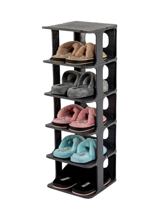 Plastic Shoe Organizer with 5 Shelves White M25xD28xH80cm