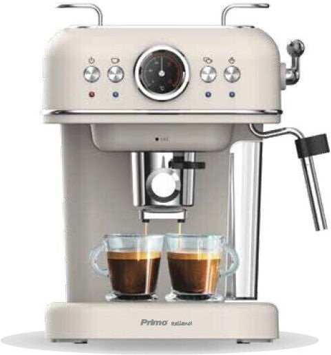 Primo PREM-40445 Automatic Espresso Machine 1050W Pressure 20bar Ivory-Chrome