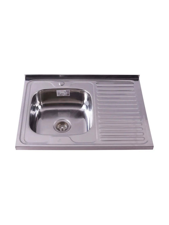 Inter Ceramic Alpaka ICK 8060A 16 R Ένθετος Νεροχύτης Inox Σατινέ Μ80xΠ60cm Ασημί