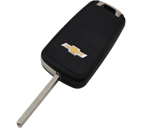 Chevrolet Type Key Shell Flip 3 Buttons Blade Hu100