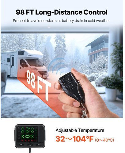 Vevor Diesel Air Heater Diesel Parking Heater 8 kW DC 12-24 V Digital Display