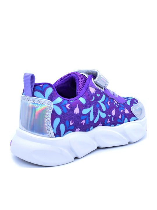 Παιδικά Sneakers με Φωτάκια Ασημί