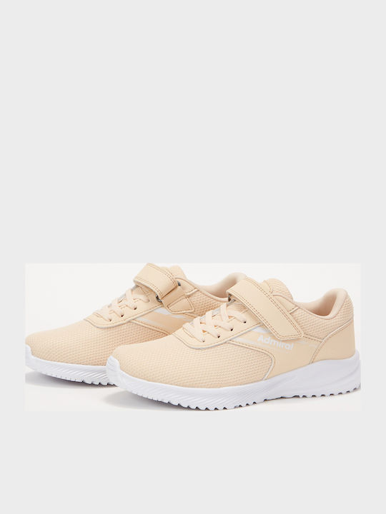 Kids Sports Shoes Running with Laces Beige