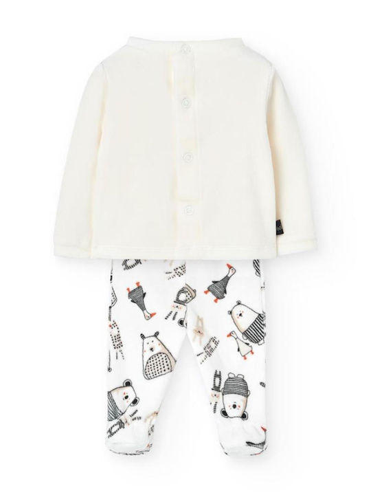 Kids Sweatpants Set Ecru 3pcs