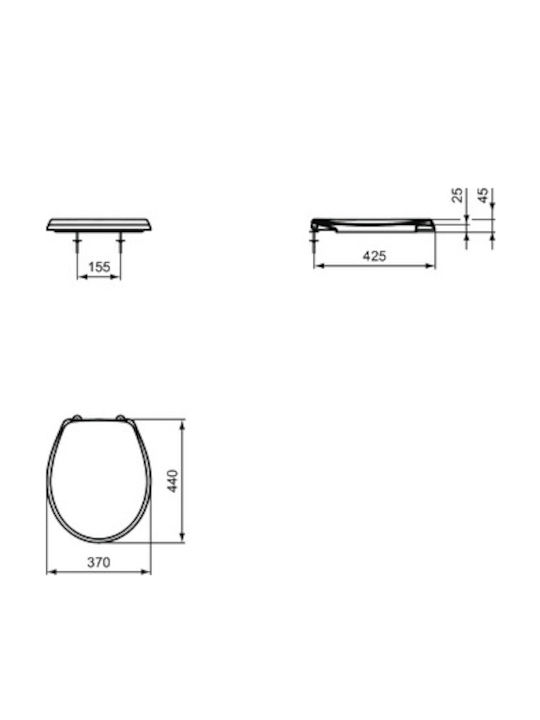 Ideal Standard Plastic Soft Close Toilet Seat White Simplicity