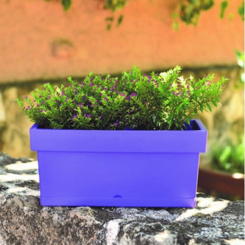 Viomes Linea Planter Box Green/yellow with Saucer