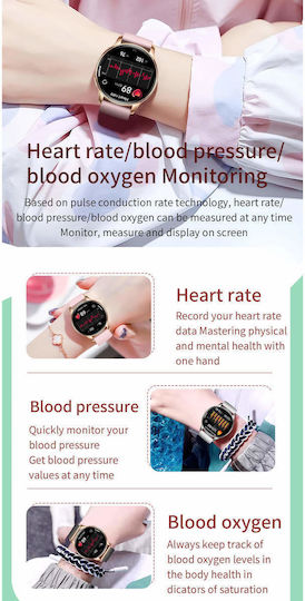 Microwear Y11 Smartwatch with Heart Rate Monitor (Gold Steel)