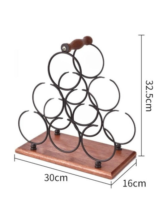 Suport Cu Picioare Din Lemn Pentru 6 Sticle Bej 32.5x16x30cm