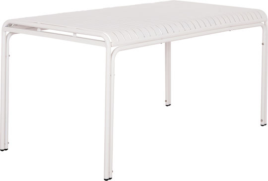 Rachel Outdoor Dinner Foldable Aluminum Table White 150x80x75cm