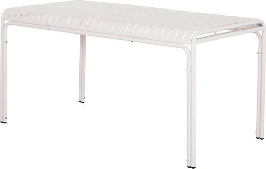 Rachel Outdoor Dinner Foldable Aluminum Table White 150x80x75cm