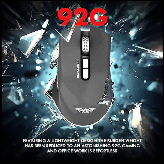 Armaggeddon Mirage VII Ασύρματο RGB Gaming Ποντίκι Μαύρο