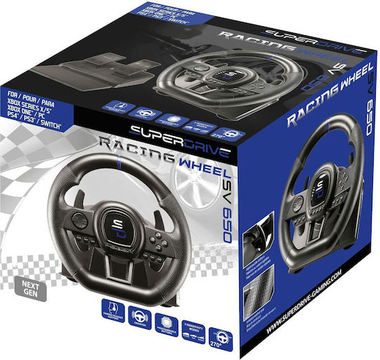Subsonic Superdrive SV650 Τιμονιέρα με Πετάλια για PC / PS3 / PS4 / Switch / XBOX One / Xbox Series X/S με 270° Περιστροφής