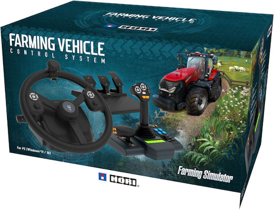 Hori Farming Vehicle Control System Lenkrad mit Gangschaltung und Pedalen für PC mit 900° Drehung