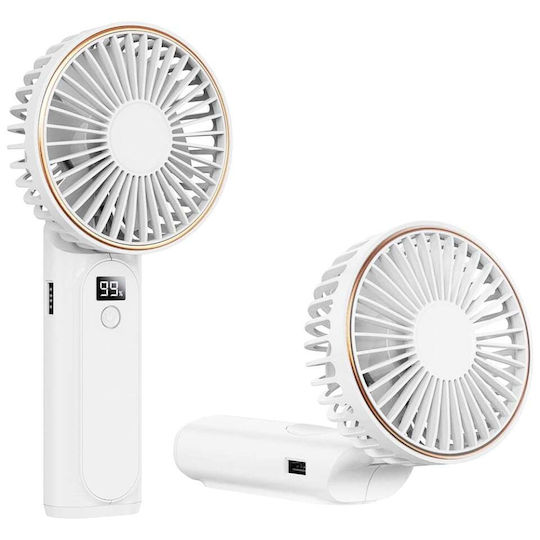 Ventilator Portabil Display Led 6 Viteze Usb-c 5000mah Compact Eficient Alb