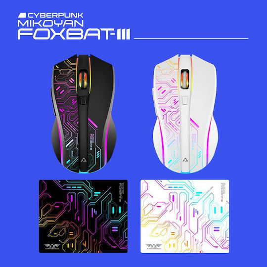 Armaggeddon Mikoyan Foxbat-III Wireless RGB Gaming Mouse Cyberpunk White