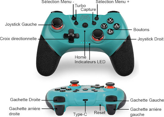 Console Ασύρματο Gamepad για Switch Μπλε