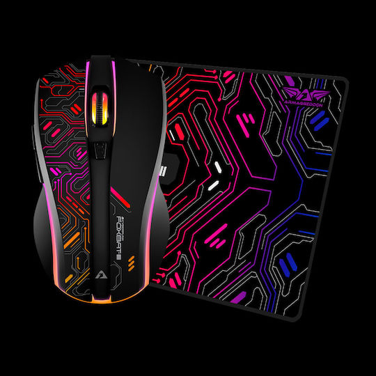 Armaggeddon Mikoyan Foxbat-III Ασύρματο RGB Gaming Ποντίκι 3200 DPI Cyberpunk Black