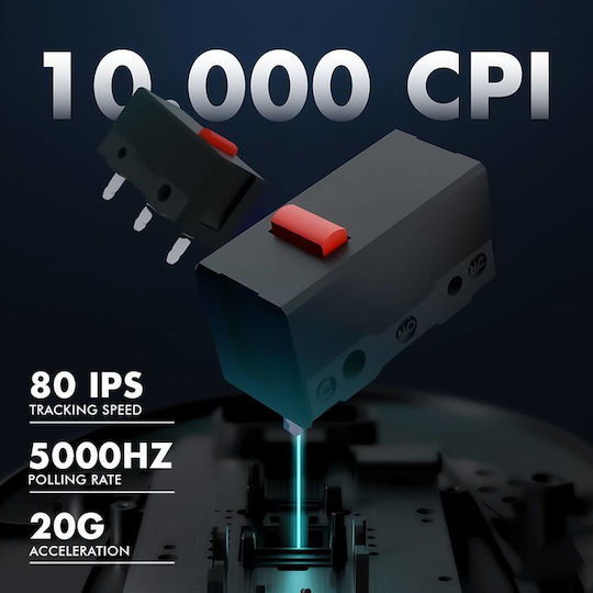 Armaggeddon Mikoyan Foxbat-III Ασύρματο RGB Gaming Ποντίκι 3200 DPI Cyberpunk Black