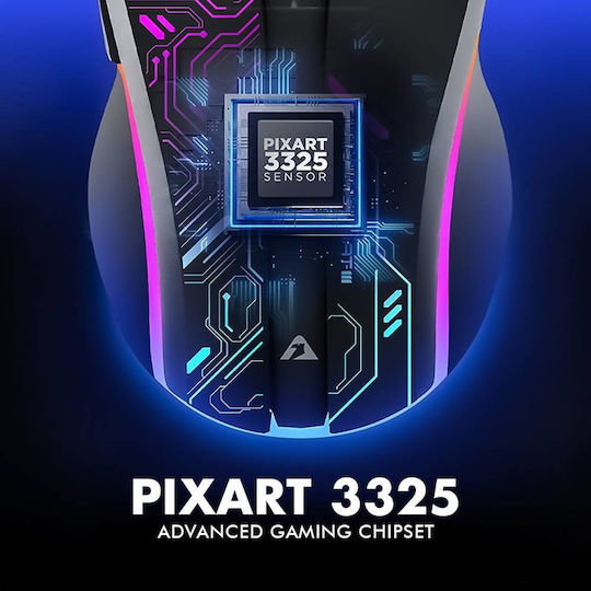 Armaggeddon Mikoyan Foxbat-III Ασύρματο RGB Gaming Ποντίκι 3200 DPI Cyberpunk Black
