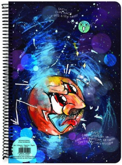 A&G Paper Spiral Notebook Ruled A4 60 Sheets 2 Subjects Multicolour 1pcs