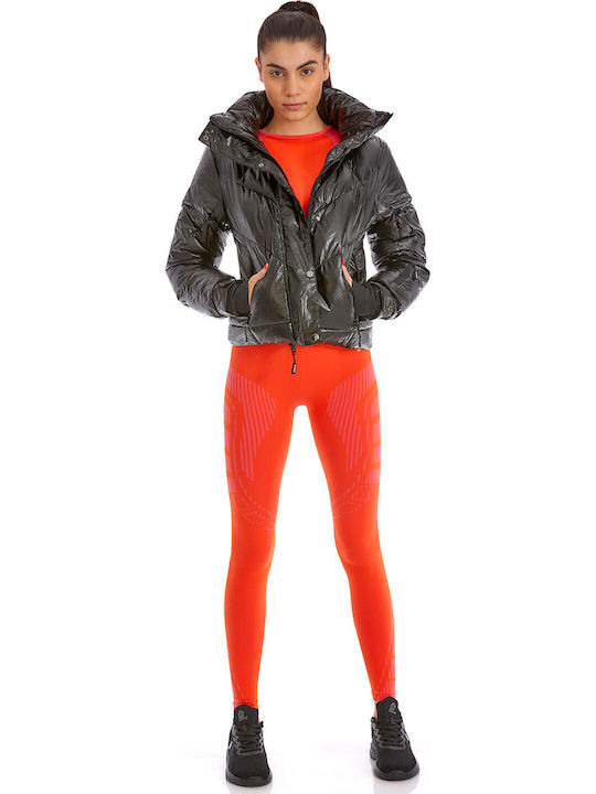 Women's Puffer Jacket for Winter with Hood Black