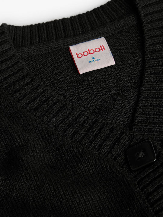 Kinderstrickjacke Baumwolle Schwarz