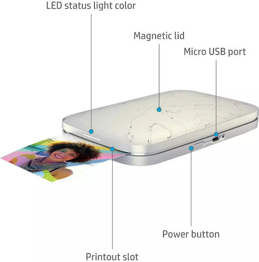 HP Sprocket Select Θερμικός Εκτυπωτής για Φωτογραφίες με Bluetooth 5XH49A