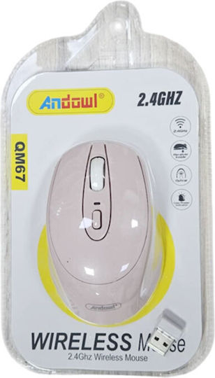 Andowl QM67 Ασύρματο Ποντίκι Ροζ