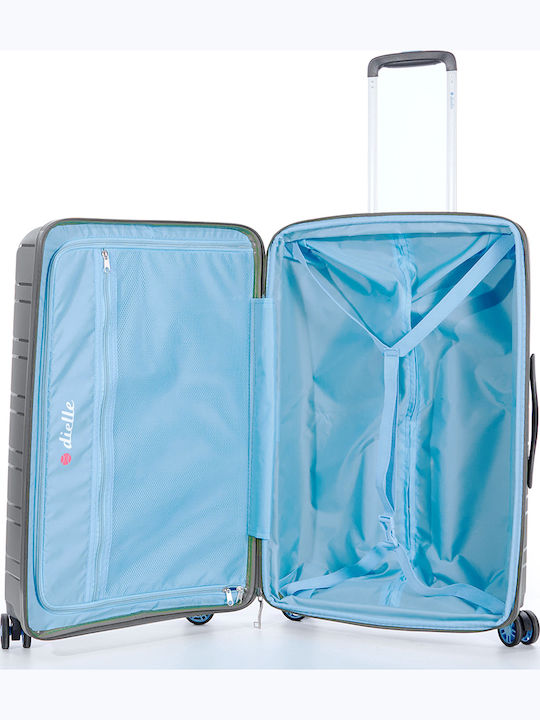 Dielle Large Travel Suitcase Hard Charcoal with 4 Wheels