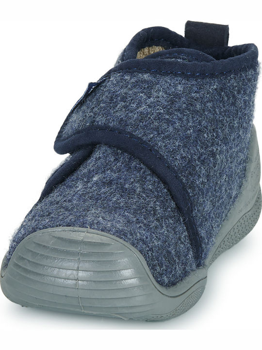 Kinderhausschuhe Stiefel Blau