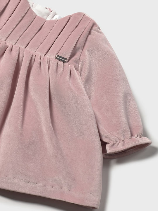 Children's Dress Long Sleeve Velvet Rose Petal