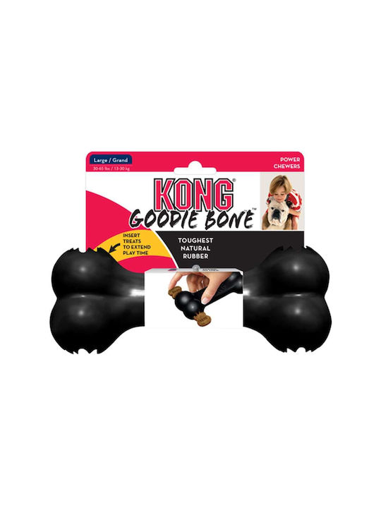 Kong Goodie Dog Bone Chewing Toy Rubber Large 21.5cm Black 1pc
