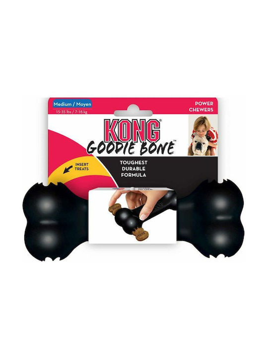 Kong Goodie Dog Bone Chewing Toy Rubber Large 21.5cm Black 1pc