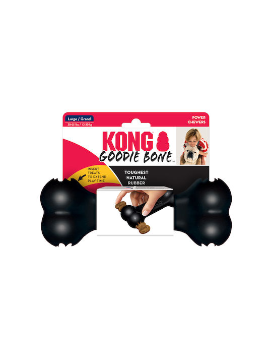 Kong Goodie Dog Bone Chewing Toy Rubber Large 21.5cm Black 1pc